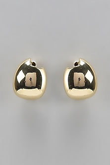 Gold Finish Droplet Stud Earrings