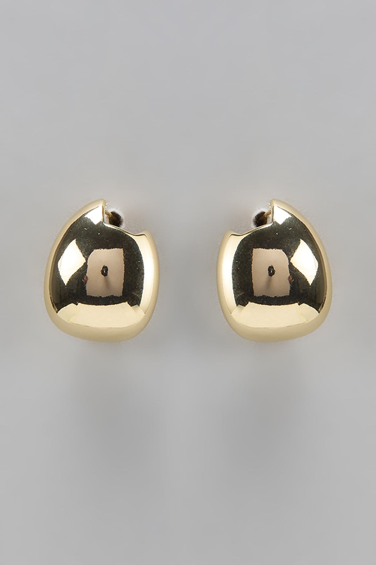 Gold Finish Droplet Stud Earrings