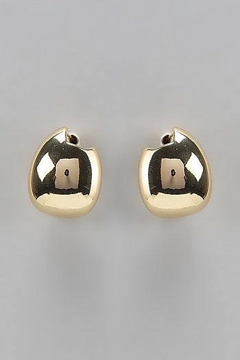 Gold Finish Droplet Stud Earrings