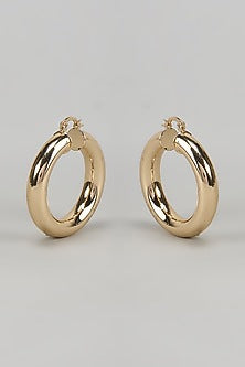 Gold Finish Hoop Earrings