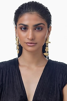 Matte Gold Finish Dangler Earrings