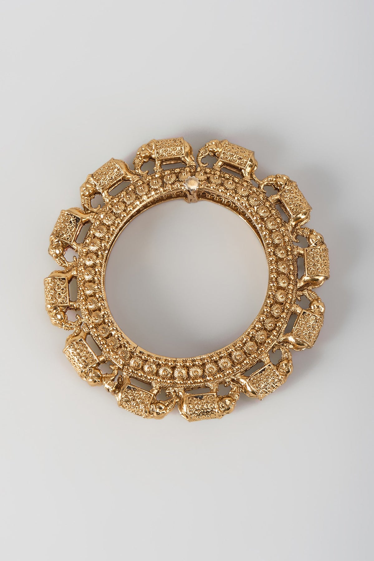 Two-Tone Finish Kundan Polki Openable Bracelet