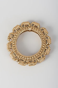 Two-Tone Finish Kundan Polki Openable Bracelet