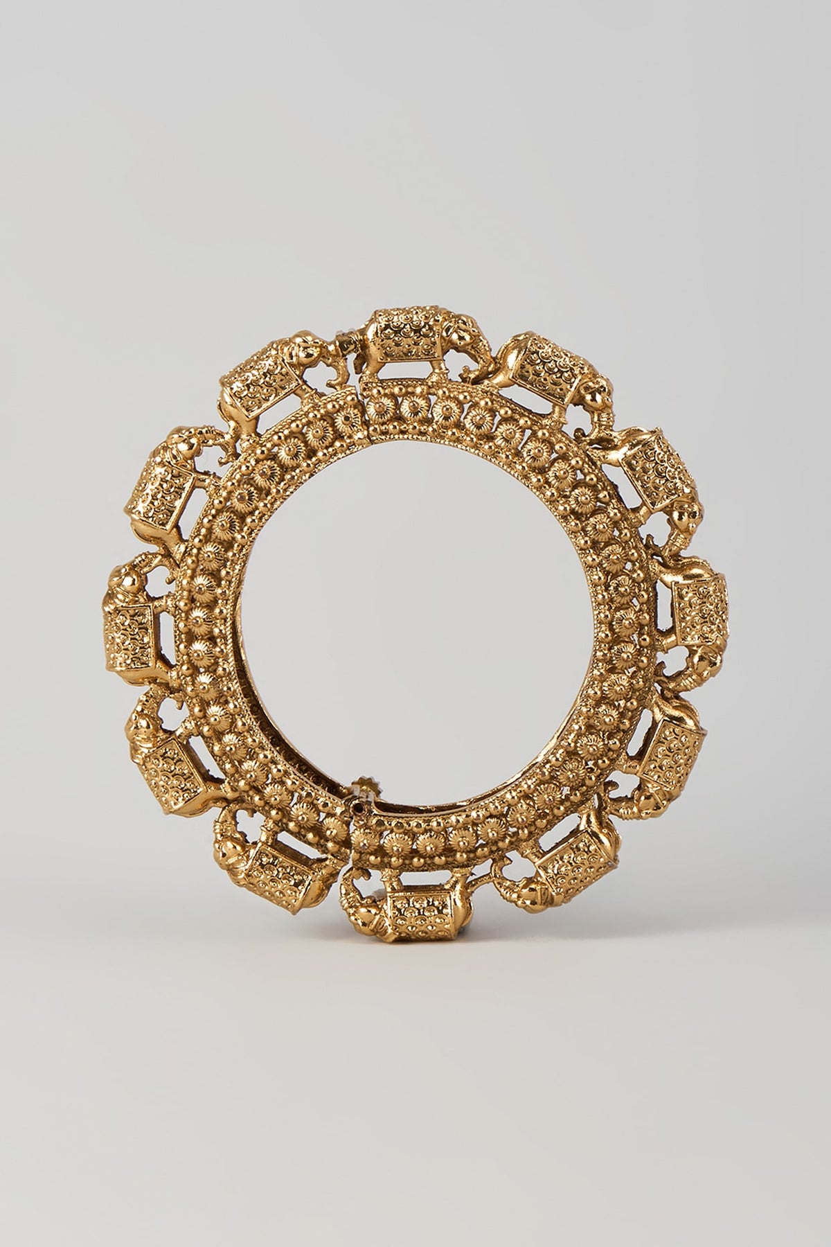 Two-Tone Finish Kundan Polki Openable Bracelet