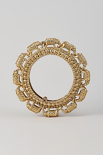 Two-Tone Finish Kundan Polki Openable Bracelet