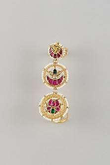 Gold Finish Kundan Polki Ring