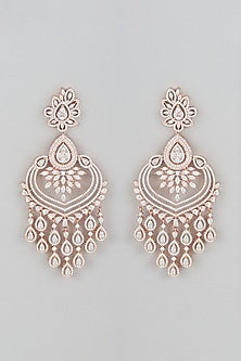 Rose Gold Finish Diamond Earrings
