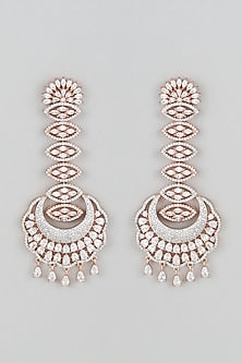 Rose Gold Finish Diamond Dangler Earrings