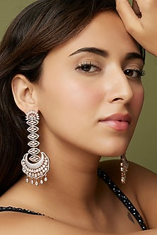 Rose Gold Finish Diamond Dangler Earrings