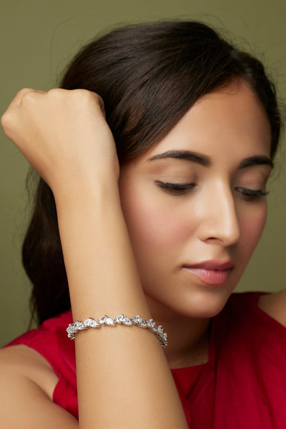 White Finish Zircon Bracelet