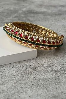 Gold Finish Kundan Polki Bangle