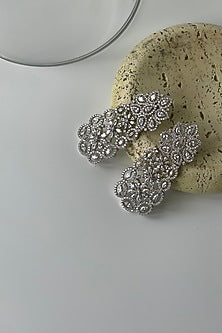 White Finish Zircon Choker Necklace Set
