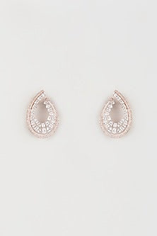 Rose Gold Finish Zircon Wrap Earrings