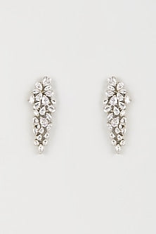 White Finish Zircon Dangler Earrings