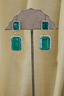 White Finish Green Zircon Choker Necklace Set