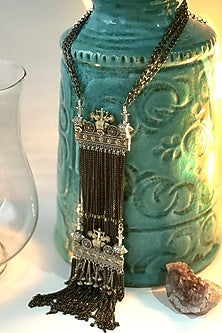 Black Rhodium Finish Oxidized Handmade Long Necklace