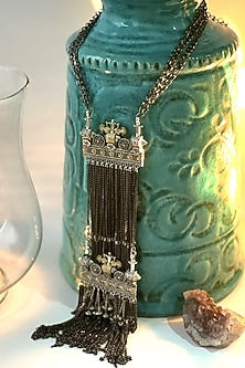 Black Rhodium Finish Oxidized Handmade Long Necklace