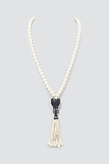 White Long Bulgari Pendant Necklace
