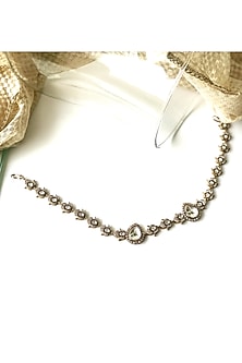 Gold Finish Kundan Polki Mathapatti