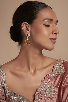 White Finish Zircon Dangler Earrings