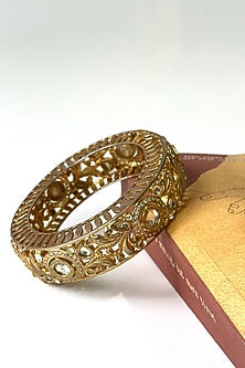 Gold Finish Temple Filigree Bangle