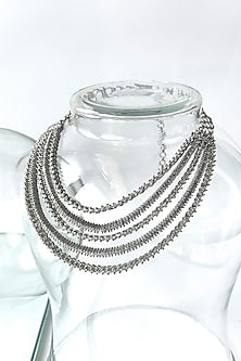 White Finish Zircon Layered Necklace