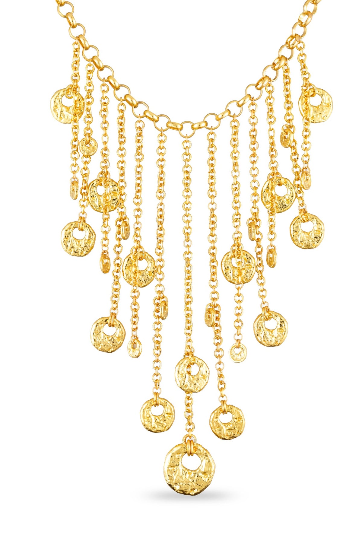 Gold Plated Fluid Chain Drop Necklace