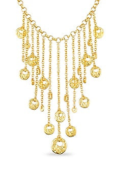 Gold Plated Fluid Chain Drop Necklace