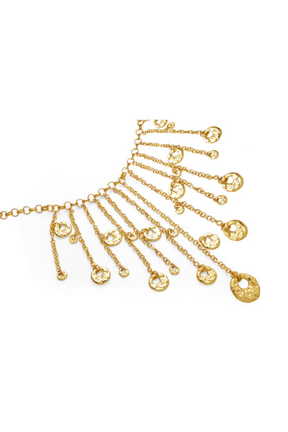 Gold Plated Fluid Chain Drop Necklace