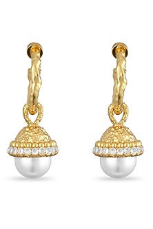 Gold Plated Brush-Shaped Drop Earrings