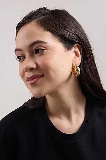 Gold Plated Brass Hoop Earrings
