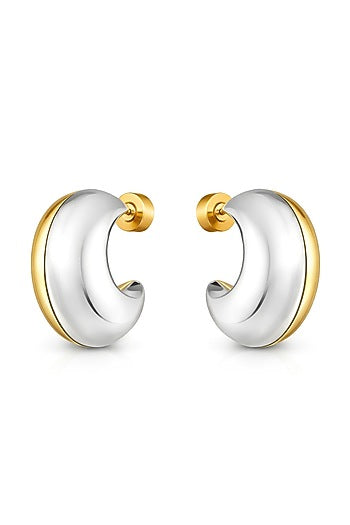 Gold Plated Brass Hoop Earrings