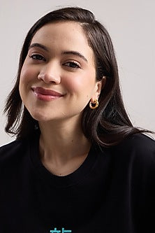 Two-Tone Finish Brass Mini Hoop Earrings
