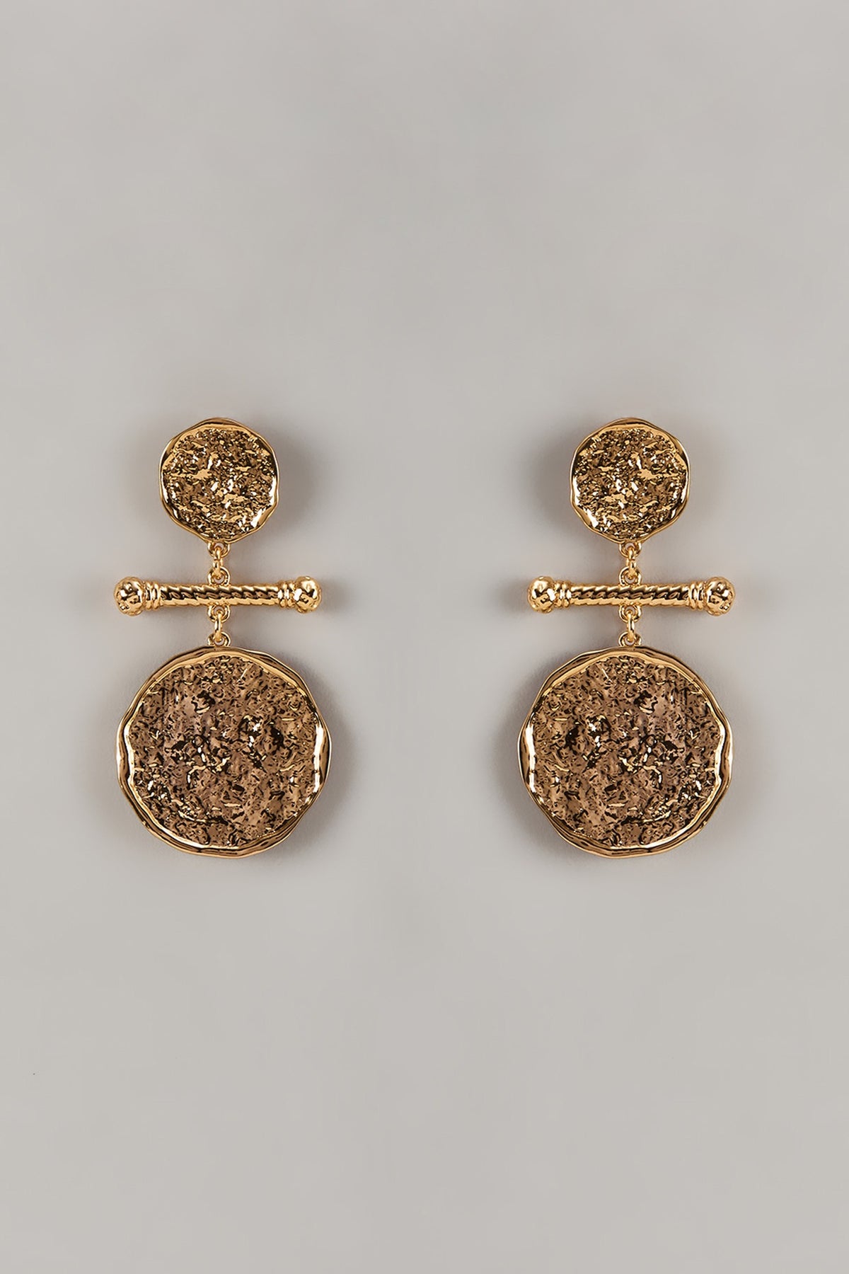 Gold Plated Bar-Link Dangler Earrings