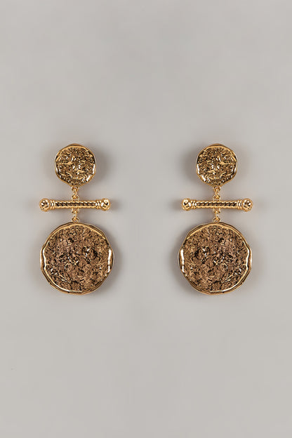 Gold Plated Bar-Link Dangler Earrings