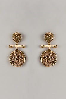 Gold Plated Bar-Link Dangler Earrings