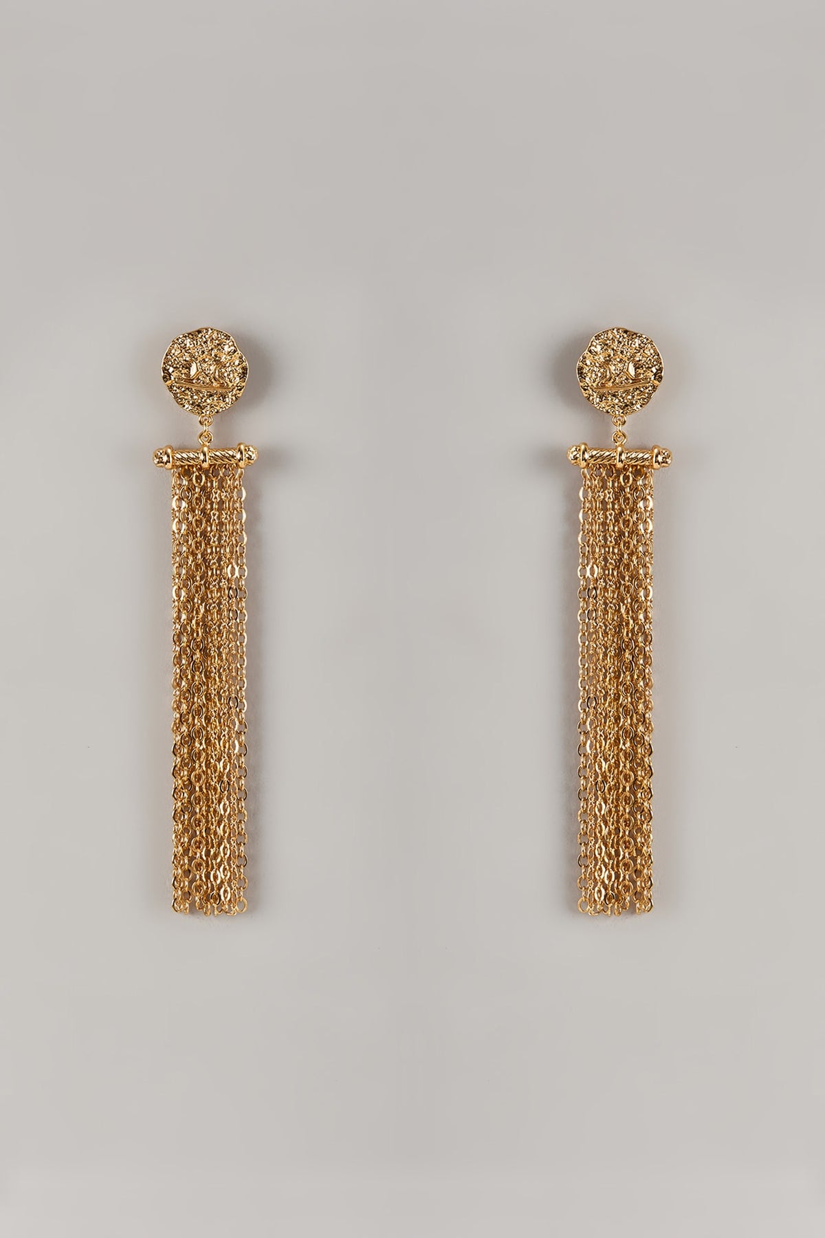Gold Plated Tassel Drape Earrings