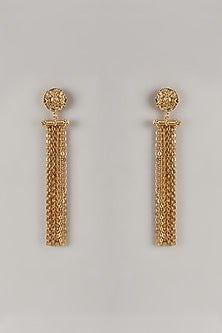 Gold Plated Tassel Drape Earrings
