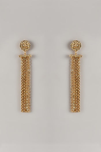 Gold Plated Tassel Drape Earrings