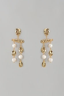 Gold Plated Freshwater Pearl Dangler Earrings