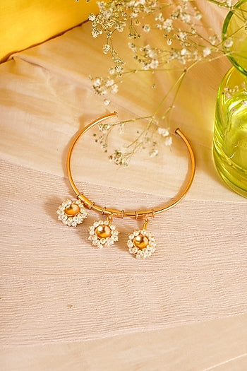 Gold Finish Pearl Anklet