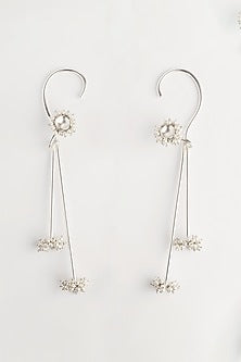 White Finish Pearl Ear Cuffs
