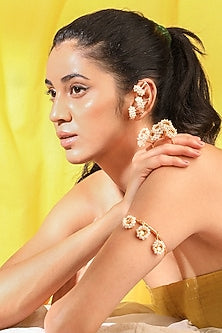 Gold Finish Pearl Ring
