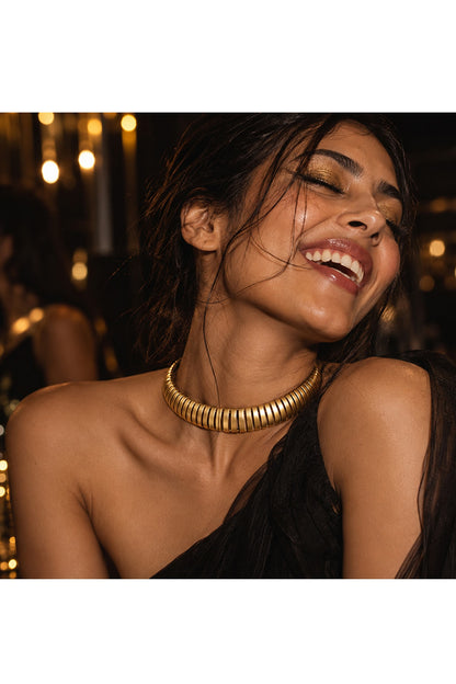 Gold Plated Statement Choker Necklace