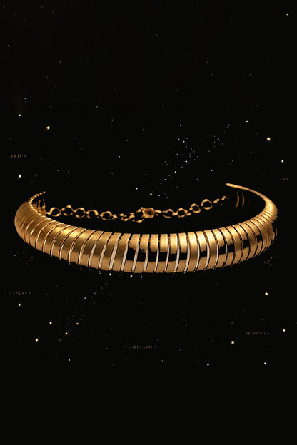 Gold Plated Statement Choker Necklace