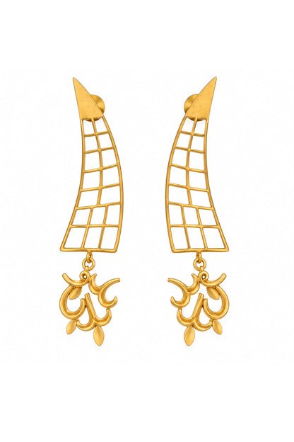 Gold Plated Handcrafted Dangler Earrings