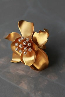 Gold Finish Pearl Ring