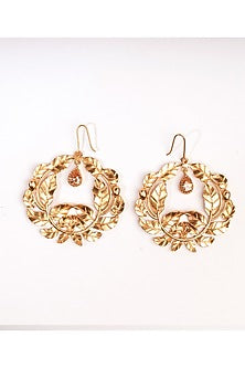 Gold Finish Drop Earrings