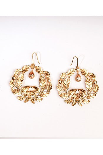 Gold Finish Drop Earrings