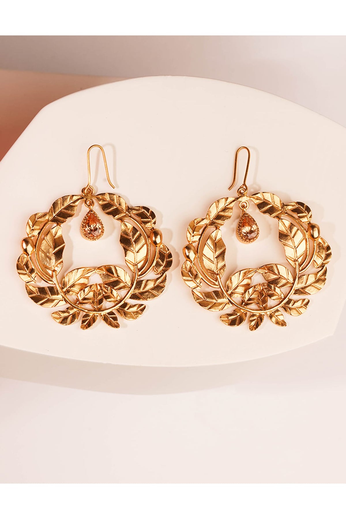 Gold Finish Drop Earrings